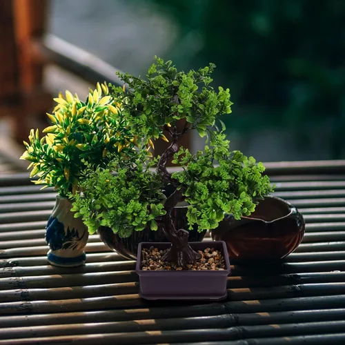 Vista 7 de BESPORTBLE Árbol bonsái artificial, verde, plástico, 15.17 oz