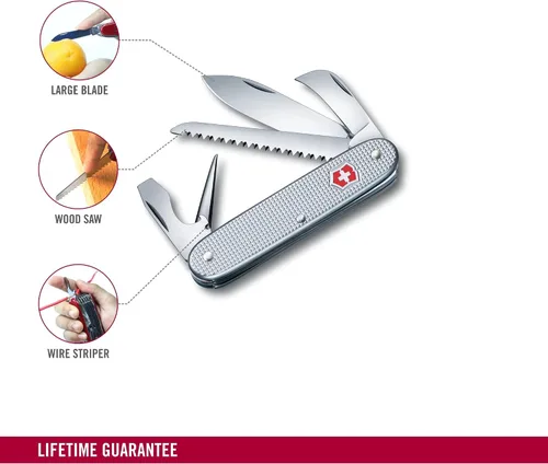 Vista 3 de Victorinox Swiss Army 7 Navaja Suiza, Navaja de Bolsillo de 7 Funciones Hecho en Suiza con 2 Hojas (Hoja Grande y de Poda), Sierra para Madera