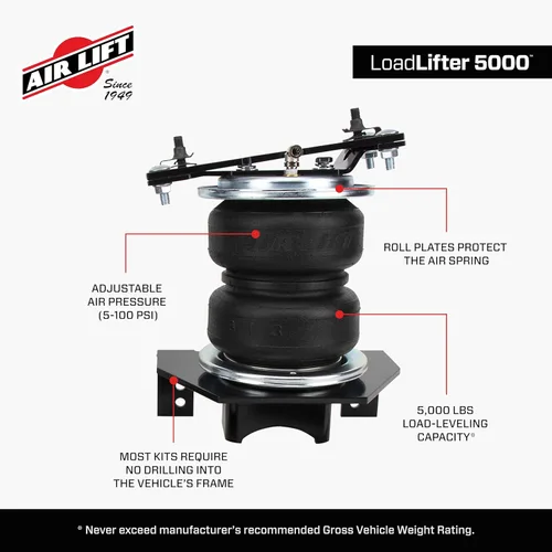 Vista 5 de Air Lift LoadLifter 5000 - Kit de resorte de aire para Chevrolet Silverado 1500 4WD y RWD 2019-2026, GMC Sierra 1500 4WD y RWD 2019-2026, 57288