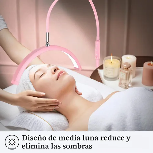 Vista 7 de Mznoo Luz de pestañas con bandeja de herramientas, luz de luna LED de Rosa