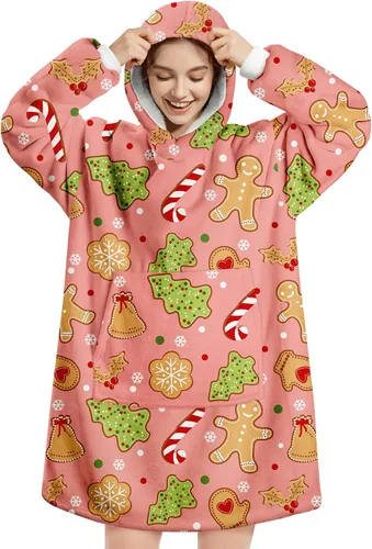 Vista 20 de Wearable Blanket Hoodie, Oversized Flannel Comfy Sweatshirt for Adults,Warm Cozy Hooded Body Blanket