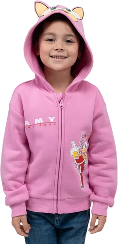 Vista 2 de SEGA Sonic the Hedgehog - Sudadera con capucha y cremallera para cosplay Amy Rose