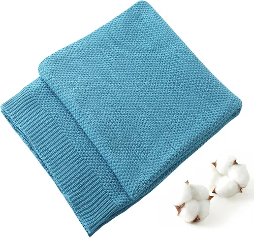 Vista 12 de Treely manta de punto de 100 % algodón, para sofá, silla, cama, decoración del hogar, manta de punto decorativa, suave y acogedora, 50 x 60 Marrón