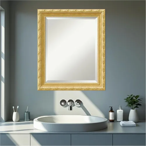 Vista 7 de Amanti Art 24x20 Bathroom Vanity Mirror, Versailles Gold Wood Frame, Rectangular Wall Mirror, Beveled Edge, Hangs Horizontally or Vertically