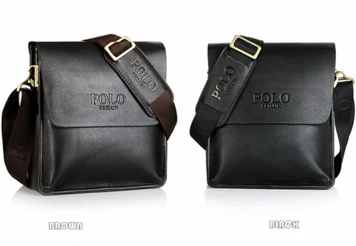 Vista 6 de Bolso de mensajero clásico vintage de cuero para el hombro bolsos cruzados de negocios maletín de piel compuesta bolso casual Negro