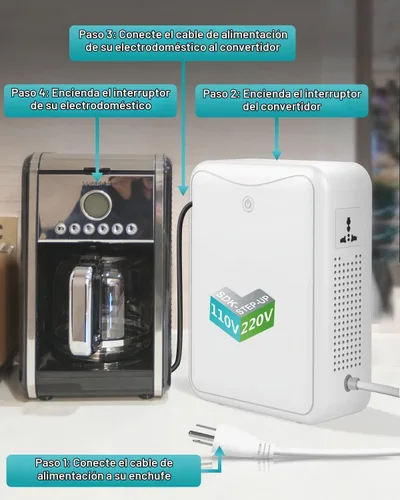 Vista 5 de Transformador Step Up de 110 V a 220 V, convertidor de voltaje de 2000 W, sin ruido, apto para exprimidores, máquinas de chocolate y otros