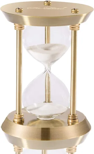 Vista 9 de SuLiao Reloj de arena con temporizador de arena de 1 minuto, reloj de arena de latón pequeño de 1 minuto, reloj retro de arena negra, reloj vintage