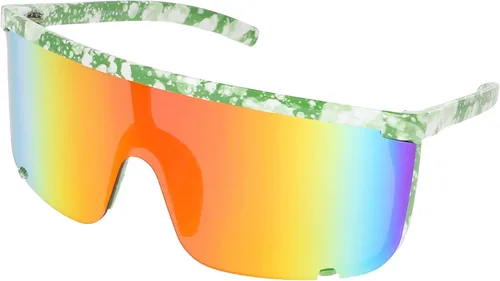 Vista 2 de Gafas de sol impecables unisex de gran tamaño con lentes espejadas, montura negra mate