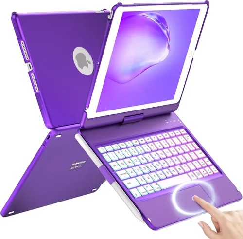 Vista 11 de HOTLIFE Funda de teclado para iPad 10.2 de 9ª/8ª/7ª generación, teclado táctil para iPad de 9ª generación, 8ª generación, 7ª generación, funda Negro