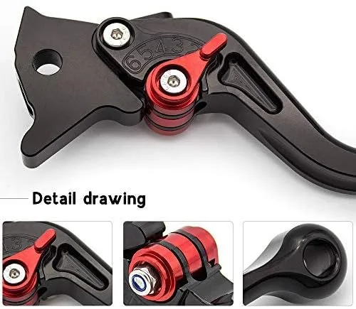 Vista 3 de FXCNC Palancas de freno de embrague ajustables CNC Billet compatibles con Warrior Raptor 350 YFM350 2002-2004, Raptor YFM660 01-05, TTR125L/LE/LW