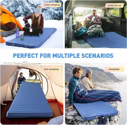 Vista 8 de Elegear HexaFoam - Colchoneta de dormir para campamento de aire y espuma, con bomba de pie incorporada, almohadilla de espuma viscoelástica