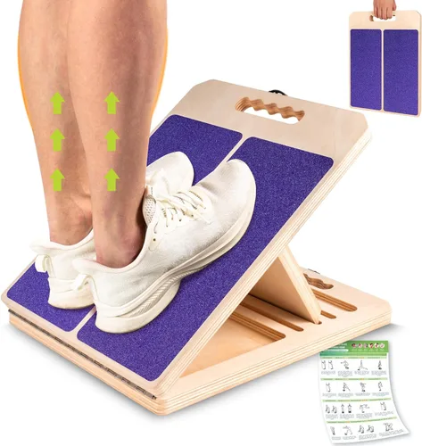 Vista 8 de Slant Board Calf Stretching, 460 LBS Capacity Portable Wooden Incline Board
