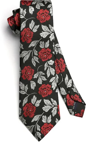 Vista 167 de Corbatas florales tejidas clásicas para hombre, corbata cuadrada de bolsillo, corbatas formales para hombres, boda con pañuelo