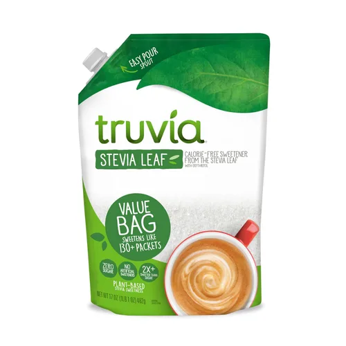 Vista 6 de Truvia – Edulcorante de cucharada marrón sin calorías de hoja de stevia (frasco de 9.8 oz)