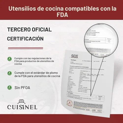 Vista 7 de Cuisinel Sartén de hierro fundido de 15" + tapa de vidrio + raspador de sartén negro + cubierta de agarre de mango de silicona - Utensilios
