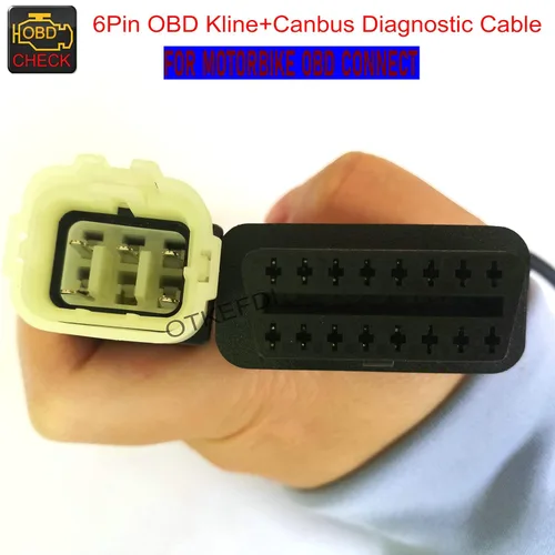 Vista 5 de OBD 6 Pin Cable RC Moto Kline y CAN-Bus OBD2 Adaptador
