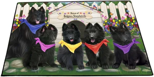 Vista 26 de Doggie of the Day Belgian Shepherd Dogs Floor Mat - 4th of July Independence Day - Best Dog Doormat - Protector Decor - Unique Portrait Art
