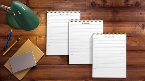 Vista 6 de Better Office Products To Do List Notepad, 8.5" x 11", Planning Note Pad, 50 Sheets, Double Wire Spiral, Daily Agenda Productivity Checklist