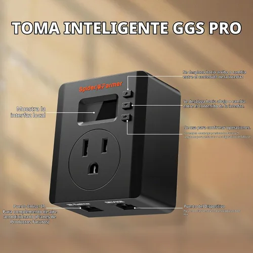 Vista 5 de Spider Farmer S Station GGS Pro Outlet 1 AC Enchufe de controles basado en la aplicación