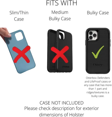 Vista 2 de Turtleback Funda hecha para Note 20 Ultra compatible con OB Defender o fundas voluminosas, clip de cinturón de metal ejecutivo, bolsa de cuero