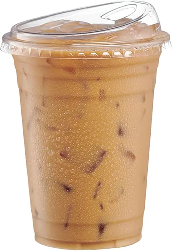 Vista 9 de GUSTO Vasos de plástico transparente con tapas [12 oz - 50 unidades] - Vasos desechables para bebidas de café helado con tapas para sorber sin