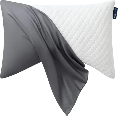 Vista 7 de Sidney Sleep Fundas de Almohada Curvas - Cierre de Cremallera de Longitud Completa - Microfibra Cepillada Suave Premium - Resistente a