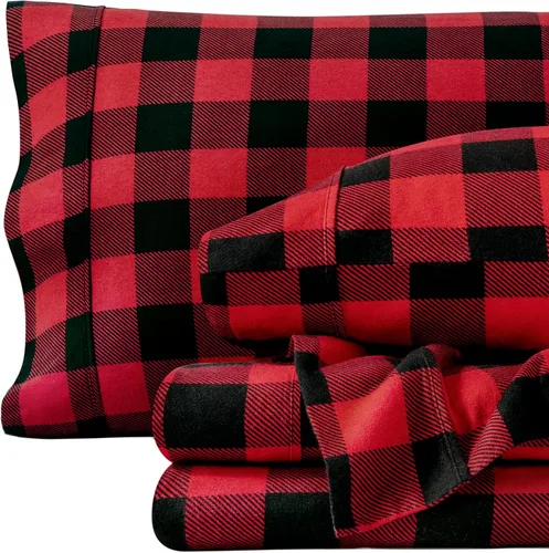 Vista 12 de Bare Home - Juego de sábanas de franela de doble cepillado para mayor suavidad y comodidad, 100 % algodón, aterciopelado, suave, pesado, bolsillo