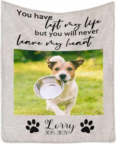 Vista 36 de InterestPrint Manta de perro personalizada en memoria amorosa de la pérdida con imágenes y nombre, regalo personalizado de recuerdo de condolencias