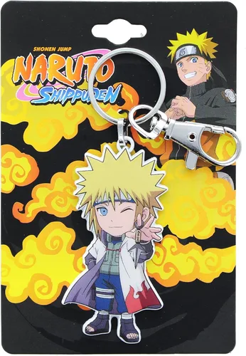 Vista 2 de Naruto Chibi Minato - Llavero con licencia oficial de la figura de anime original "Naruto" The Young Ninja Chibi Minato