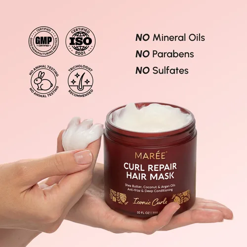 Vista 8 de MAREE Mascarilla capilar de acondicionamiento profundo para el tratamiento del cabello dañado – Cuidado del cabello con queratina para hidratar
