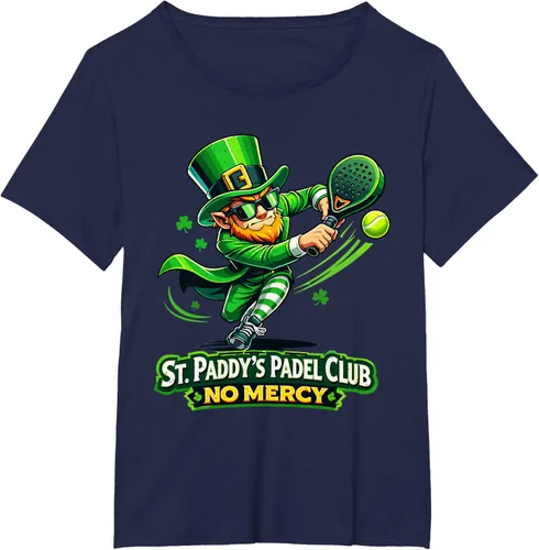 Vista 18 de St Patricks Day St Paddys Padel Club No Mercy Paddle Tennis T-Shirt