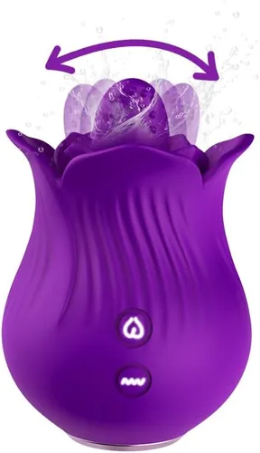 Vista 6 de Juguete sexual de rosas, varita vibradora de clítoris lamiendo la lengua, vibradores de punto G para mujeres, mini vibrador para clítoris