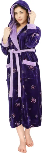 Vista 3 de NY Threads Bata de baño afelpada con capucha para mujer