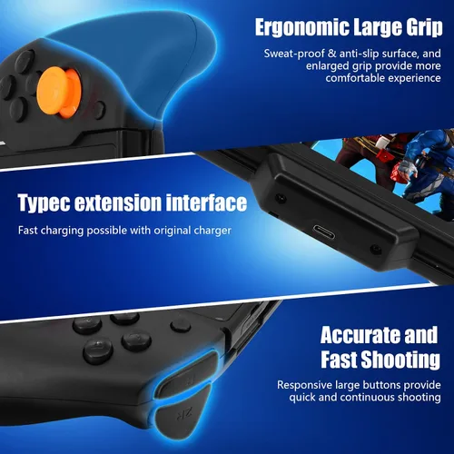 Vista 24 de ECHZOVE Upgrade Nintendo Switch OLED Controller Grip - Ergonomic Animal Crossing Style Controller with Joystick, NFC, Turbo, Six-Axis Gyro, Dual