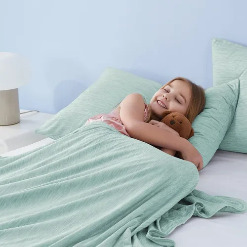 Vista 86 de Marchpower - Manta de enfriamiento para niños que duermen con calor, manta de lana fresca Arc-Chill con diseño de doble cara, fibra de enfriamiento