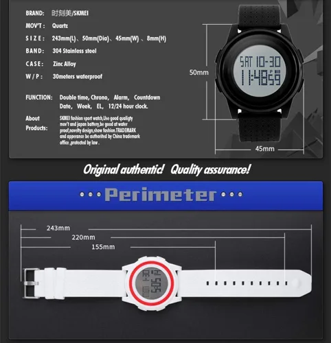 Vista 4 de Gosasa Nuevo reloj deportivo de banda suave LED reloj digital electrónico 5ATM impermeable al aire libre deportes relojes para mujeres hombres reloj