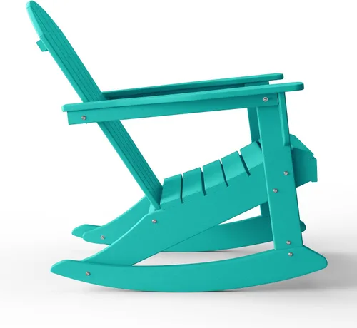 Vista 84 de WestinTrends Silla mecedora Malibu de poliéster para exterior/patio Adirondack, Negra