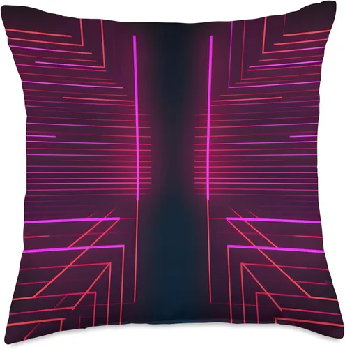 Vista 4 de PP Accessories Retrowave Art 80s Vaporwave Synthwave Throw Pillow, 16x16, Multicolor