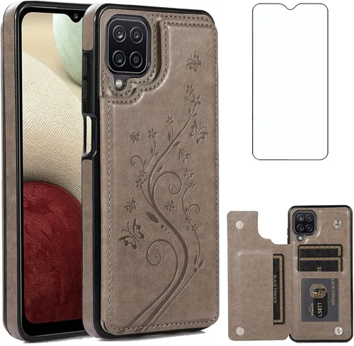 Vista 8 de Funda de teléfono para Samsung Galaxy A42 5G con protector de pantalla de vidrio templado, tarjetero con soporte para tarjetero, soporte para celda