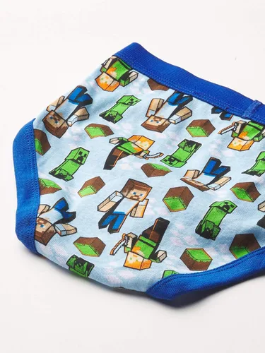 Vista 4 de Minecraft Boys' Ultimate Gamer 8-Pack 100% Combed Cotton Briefs in Sizes 4, 6 and 8