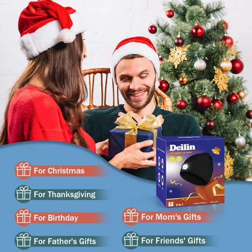 Vista 2 de Deilin Gorro unisex con la luz, regalos para chicos, gorro LED con linterna recargable de luz