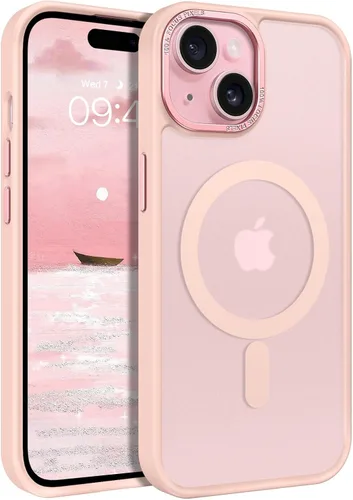 Vista 18 de BENTOBEN Compatible con iPhone 15 Plus, Funda de teléfono magnética translúcida mate delgada a prueba de golpes [Compatible con MagSafe] Funda
