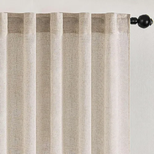 Vista 23 de Deconovo - Cortinas transparentes con filtro de luz de 84 pulgadas de largo Plata