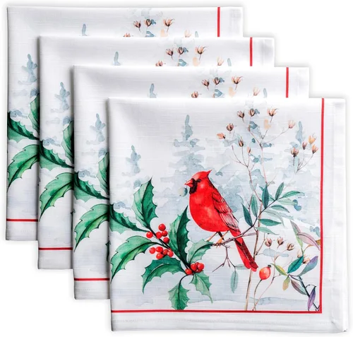 Vista 164 de Maison d' Hermine Juego de 4 servilletas de tela 100% algodón, suaves y duraderas, servilletas cuadradas reutilizables para uso diario, lavables