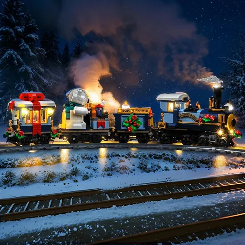 Vista 2 de LocoLee Kit de luces compatible con Lego 10361 Holiday Express Train - Sin modelo solo luz, accesorios de iluminación LED compatibles con Lego 10361