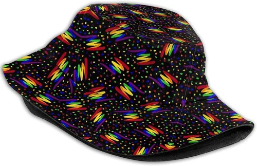 Vista 2 de Sombrero de pescador del orgullo LGBT del arco iris, sombrero de pescador del orgullo gay, sombreros de protección solar UV de la moda