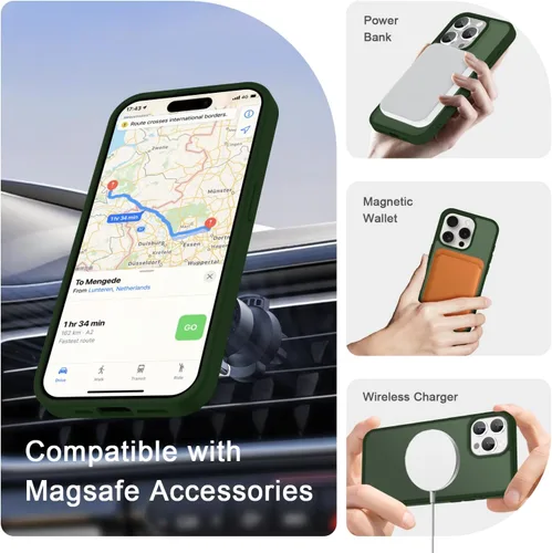 Vista 603 de Funda para Google Pixel 10 Pro XL, cubierta magnética mate, color negro Fit for MagSafe, Screen Protector included, Shockproof Military Grade