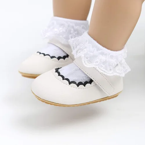Vista 3 de SOFMUO Mary Jane - Zapatos planos con lazo, zapatos de ballet para niñas pequeñas, primeros caminantes, para boda, Navidad, zapatos de vestir