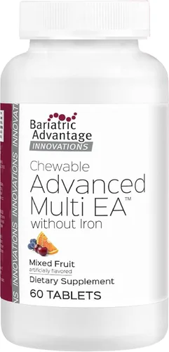 Vista 2 de Bariatric Advantage Chewable Advanced Multi EA sin hierro, frutas mixtas, 60 unidades y citrato de calcio masticables de 500 mg - Sabor de fruta