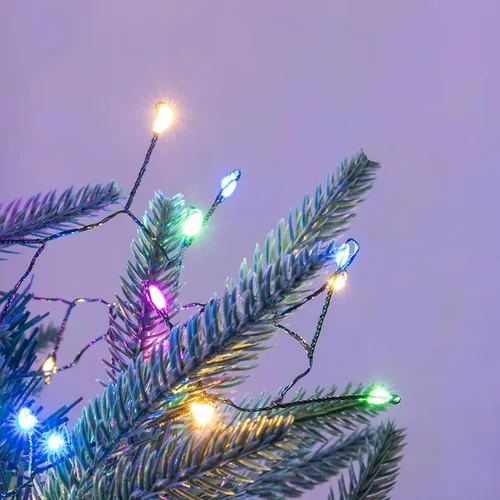 Vista 4 de Guirnalda de luces de petardo, 10 pies, 100 luces LED impermeables con enchufe, 8 modos de luz remota para interiores y exteriores, Navidad, boda